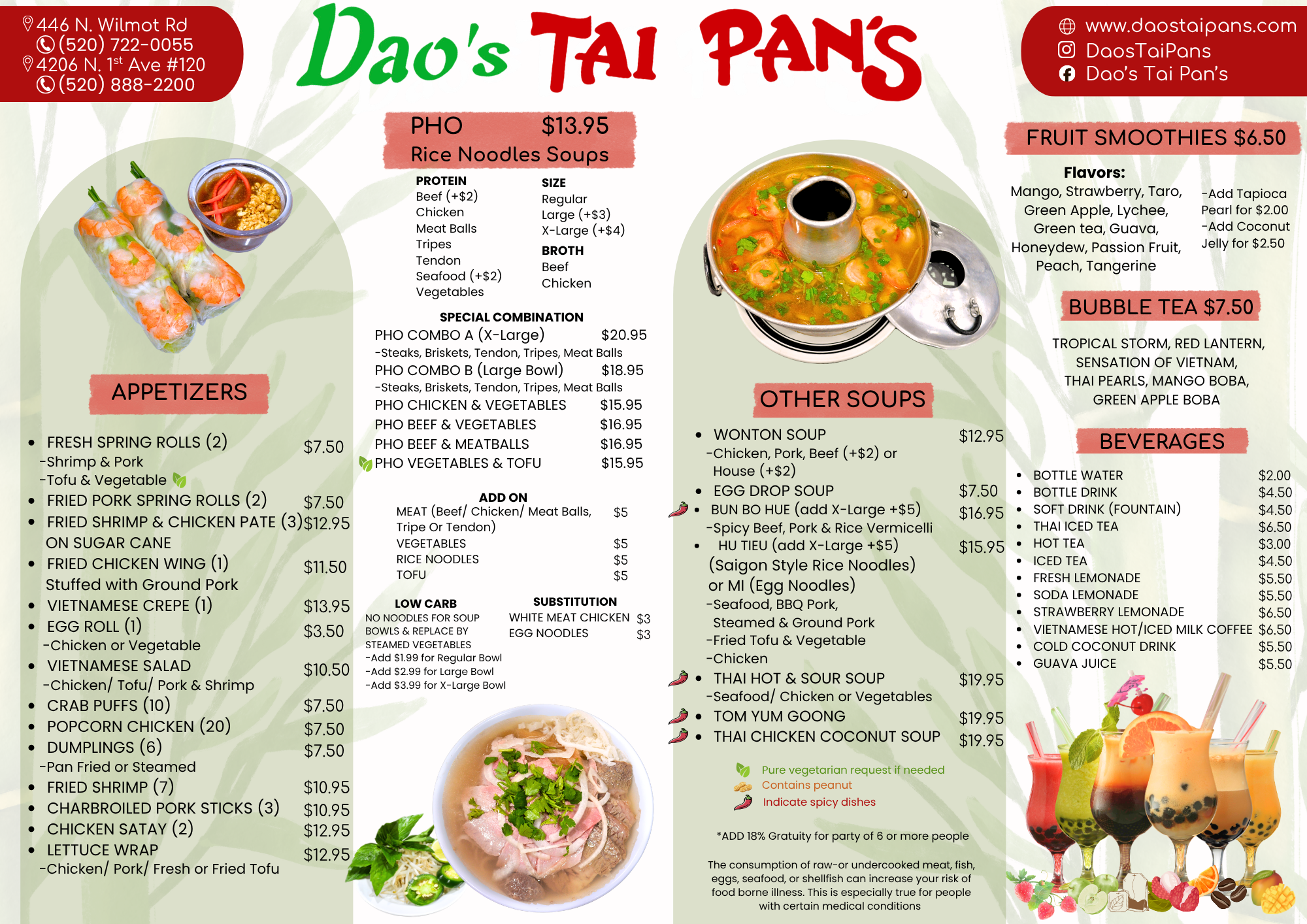 Dao's Tai Pan's Menu (full page 1)